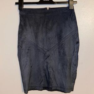 Velvet grey skirt with slit